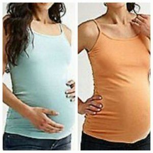2 -  MATERNITY CAMI TOPS SIZE SMALL  1- ORANGE 1- BLUE